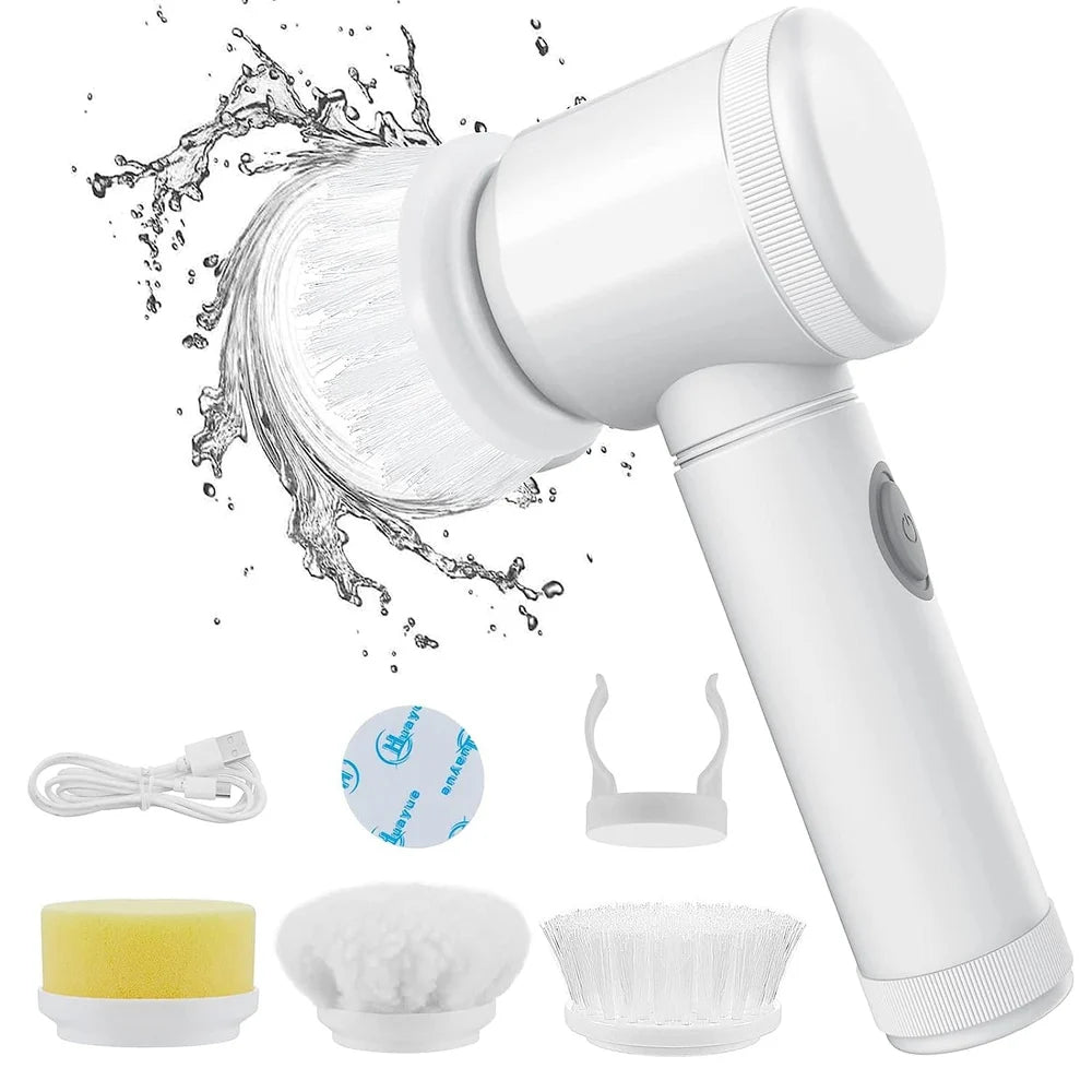 TurboSpin 5-in-1 Power Cleaning Brush – Cordless Power Scrubber for Kitchen, Bathroom & Tiles